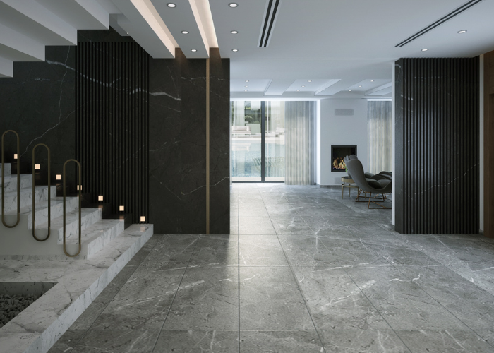 polished concrete floor in a modern home